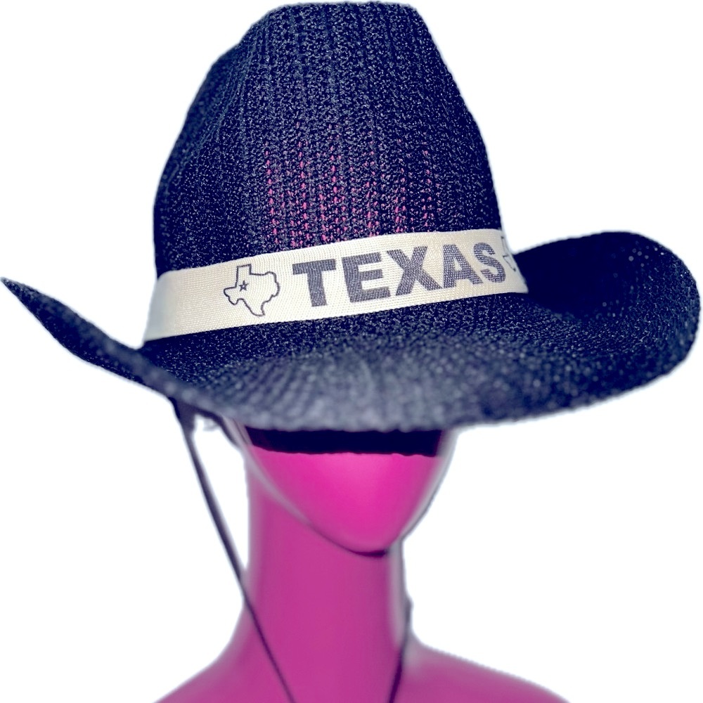 Texas-Themed Black Cowboy Hat